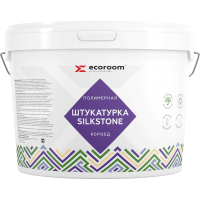 Декоративная полимерная штукатурка ECOROOM SilkStone Короед 2 мм, белый, 18 кг Е-Шт