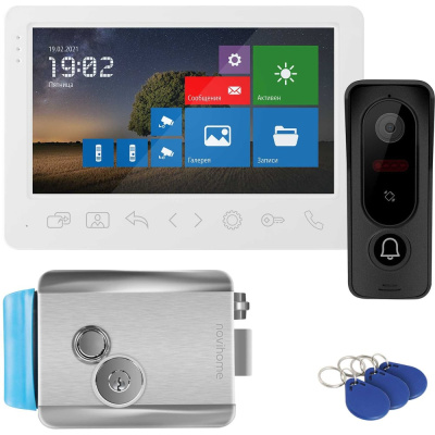 Комплект Novihome WHITE SURFACE 7 FHD KIT PLUS v., состоящий из 7 Full HD видеодомофона