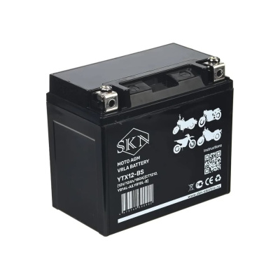 Аккумулятор стартерный для мототехники SKN YTX12-BS (12V/12Ah/180A) [CT 1212, YB14L-A2, YB10L-B]