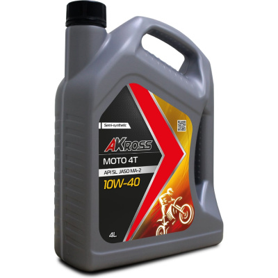 Масло моторное п/синт AKross MOTO 4T 10W-40 4л