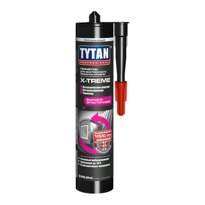 Каучуковый герметик для кровли TYTAN PROFESSIONAL Х-Treme 19037, 310 мл, прозрачный