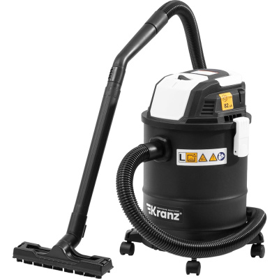 Пылесос строительный KRANZ KR15, 1200Вт, 15л, 4м