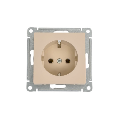 Розетка Systeme Electric ATLASDESIGN с заземлением, 16А, мех., быстрозажим. клем., ПЕСОЧНЫЙ