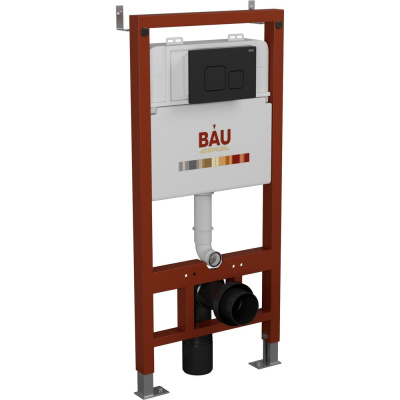Инсталляция Bauedge BAU PRO для подвесного унитаза с клавишей смыва BAU Soul, черная матовая