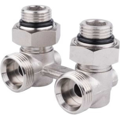 Узел нижнего подключения радиатора Hoobs угловой, 3/4", плоское уплотнение
