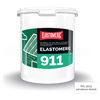 Гидроизоляционная мастика для металлической кровли Elastomeric 911 сигнально-белый 6кг. Elastomeric Systems