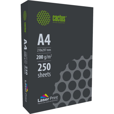 Бумага Cactus CS-LPA4200250 A4/200г/м2/250л./белый, CIE170% для лазерной печати
