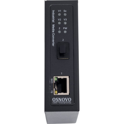 Промышленный компактный медиаконвертер Gigabit Ethernet OSNOVO