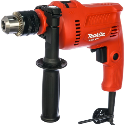 Ударная дрель Makita M0801 работает с разными материалами: деревом, металлом, кирпичом и т.д. Ключевой патрон