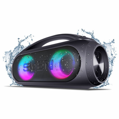 Колонка портативная Sven PS-380, 40W, Bluetooth, FM, USB, защита от воды, подсветка, черный