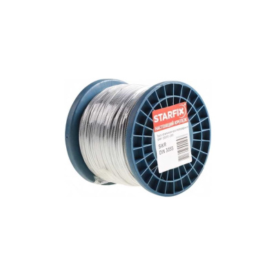 Стальной трос STARFIX в ПВХ, SWR М2, PVC М3, DIN 3055, бухта 200 м