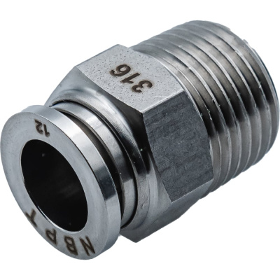 Фитинг NBPT прямой с нар. резьбой SSC 12-1/2 (04) (нерж. 316)
