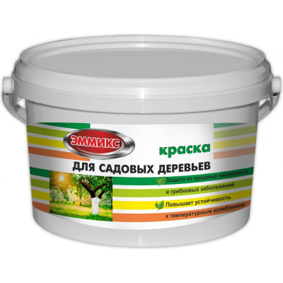 Краска для садовых деревьев ЭММИКС 13 кг, побелка, белая