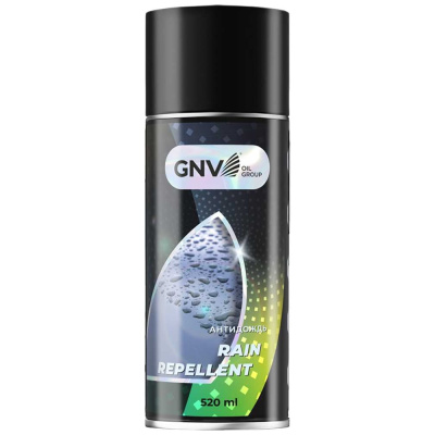Антидождь для стекол, зеркал и фар автомобиля GNV Rain Repellent аэрозоль, 520 мл
