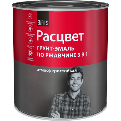 Грунт-эмаль по ржавчине Расцвет алкидная, зеленая, 2.7 кг