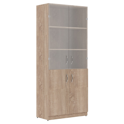 Шкаф для документов Skyland Simple/Дуб Сонома светлый, 770х375х1815, SR-5W.2C, стекла в обрешетке, 6 упак.мест (ПОД ЗАКАЗ)