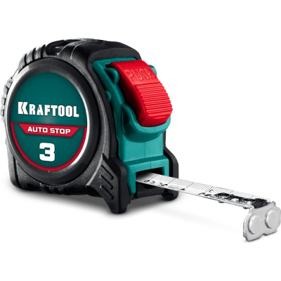 Рулетка профессиональная с автостопом KRAFTOOL AutoStop, 3 м x 16 мм