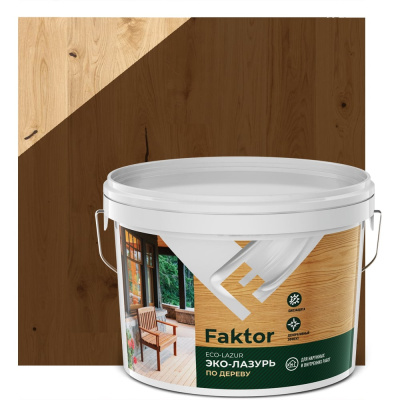 Эко-лазурь ЯРОСЛАВСКИЕ КРАСКИ FAKTOR для древесины орех, ведро 2.7 кг О06868
