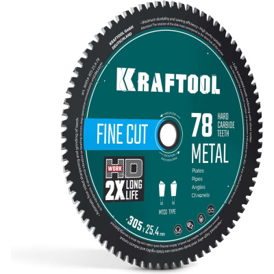 Диск пильный по металлу и стали KRAFTOOL Metal Cut 305 х 25.4 мм, 78Т