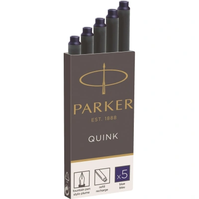 Картриджи чернильные PARKER "Cartridge Quink", КОМПЛЕКТ 5 штук, синие, 1950384