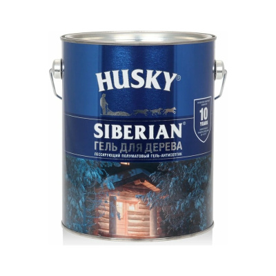 Гель-антисептик для дерева HUSKY SIBERIAN полуматовый бесцветный 2,7 л
