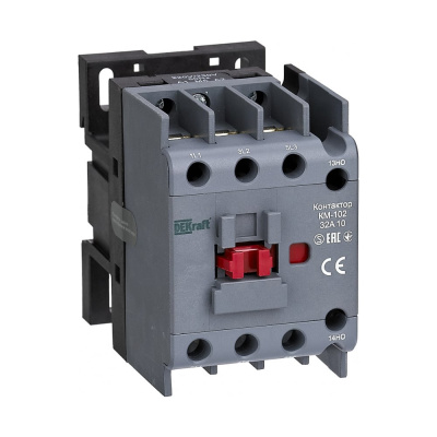 Контактор DEKraft КМ-102, 3 Р, 1НО+1НЗ, 32 А, 230 В