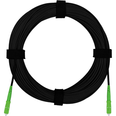 Патч-корд оптический FTTH Enginova 2 стеклопрутка выносной силовой элемент - проволока 657 LSZH SC/APC-SC/APC черный 15