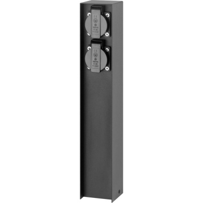 Садовая влагозащищенная розетка на столбике Lummondo Teknik black SS02 L