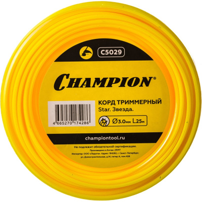 Корд триммерный Star (3 мм; 25 м) CHAMPION