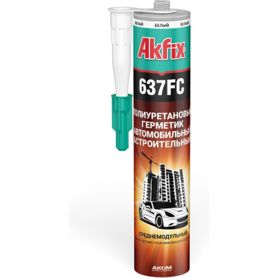 Герметик быстросохнущий Akfix 637FC ПУ, 280 мл, белый