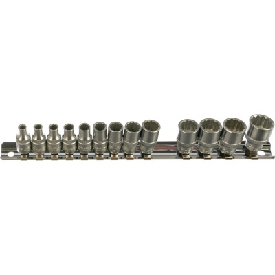Набор головок 1/4" 12 гранные, 4-14 мм, 13 шт FORCE