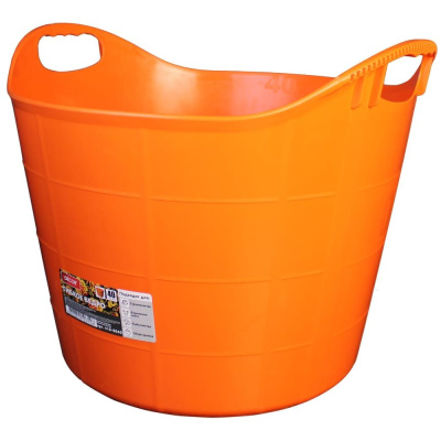 Ведро гибкое DECOR 40л, сверхпрочное, оранжевое 410-0040