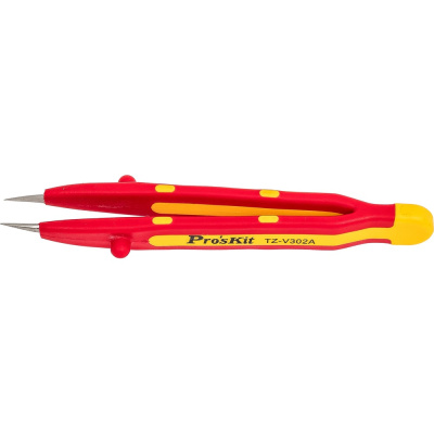 Прямой тонкий изолированный пинцет Pro'sKit TZ-V302A 1000В 134мм