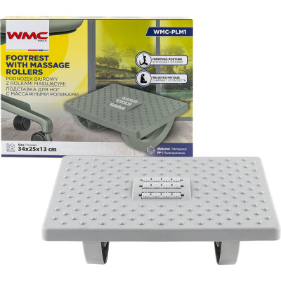 Подставка для ног WMC TOOLS с массажными роликами (13х25х34см)