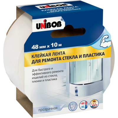 Невидимая клейкая лента Unibob для сращивания стекла и пластика, 48ммх10м