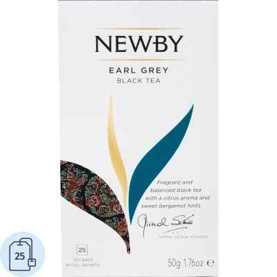 Чай Newby Эрл Грей черный 25 пакетиков