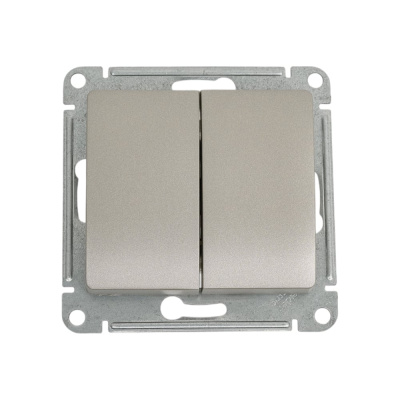 Переключатель Systeme Electric Glossa Платина 2-клавишный, сх.6, 10AX SE
