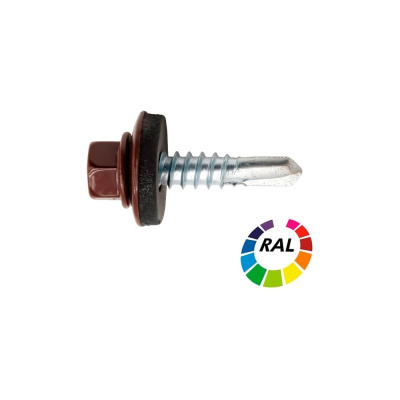 Саморез кровельный STALMAX LSR-M 5,5х19 (RAL 8019 (Серо-коричневый)) сверло №3 для мет. обреш. с EPDM шайбой