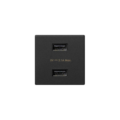 Зарядное устройство Simon, 2хUSB, К45, 5 В, 2,1 А, графит