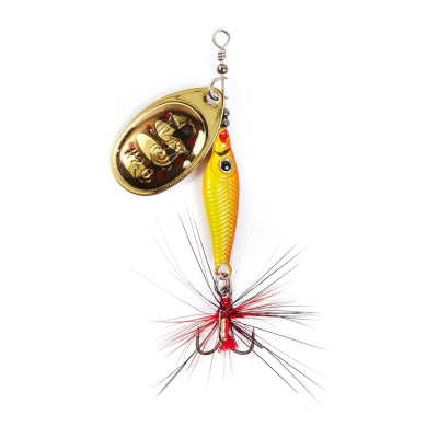 Вращающаяся блесна LUCKY JOHN TRIAN BLADE ROUND, 12.0г, цвет 001, в блистере