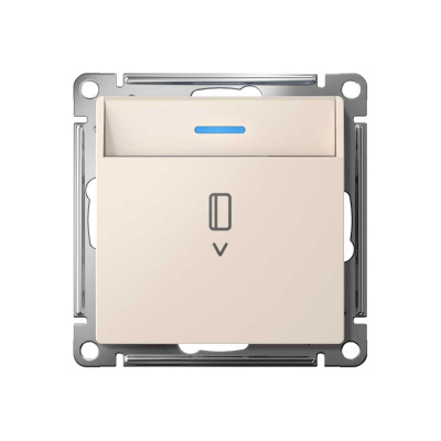 Выключатель карточный Systeme Electric ATLASDESIGN с подсветкой, 10А, без задержки отключения, механизм, бежевый