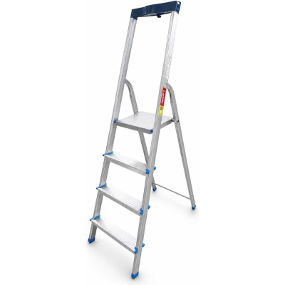 Стремянка комбинированная LadderBel сталь/алюминий, 4 ступени, с органайзером STR-ST-4T