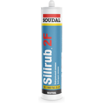 Нейтральный силиконовый герметик Soudal Силируб 2F белый, 300 мл