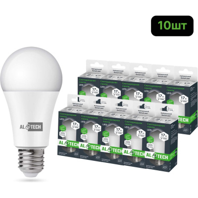 Лампочка светодиодная ALTECH LED Р60-17W-840-E27 17Вт груша нейтральный белый свет 10шт
