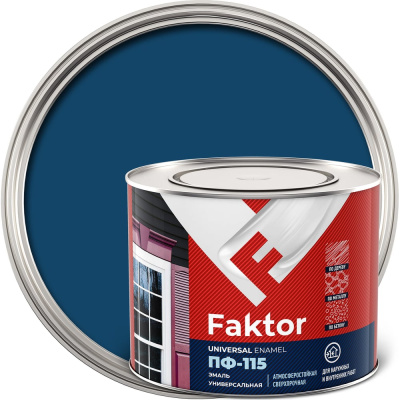 Эмаль ЯРОСЛАВСКИЕ КРАСКИ FAKTOR ПФ-115 (синяя; банка 1,9 кг)