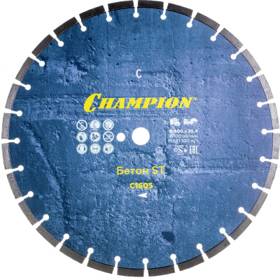Диск алмазный 400х25,4х10 мм CHAMPION ST Бетон Concremax