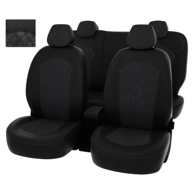 Чехлы PSV Toyota Rav4 IV 2012-2019 г. - черный/отстрочка белая (Loto) Статус