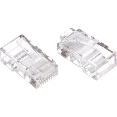 Универсальная вилка Cablexpert RJ-45 8P8C кат.5e, контакты 6 микрон 100 шт