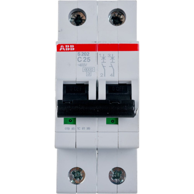 Автоматический модульный выключатель ABB 2п C S202 6кА 25А