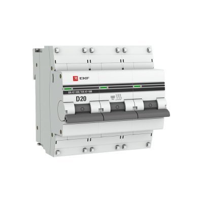 Автоматический выключатель EKF ВА 47-100 PROxima mcb47100-3-20D-pro